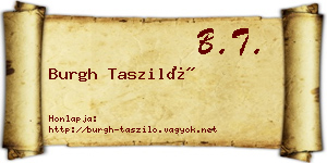 Burgh Tasziló névjegykártya